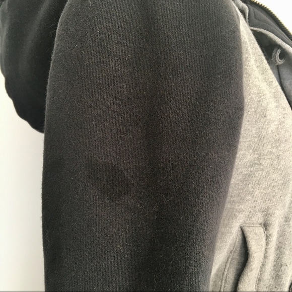 Fluffy Faux Fur Lined Zip Hoodie Jacket Black Grey - Picture 10 of 12